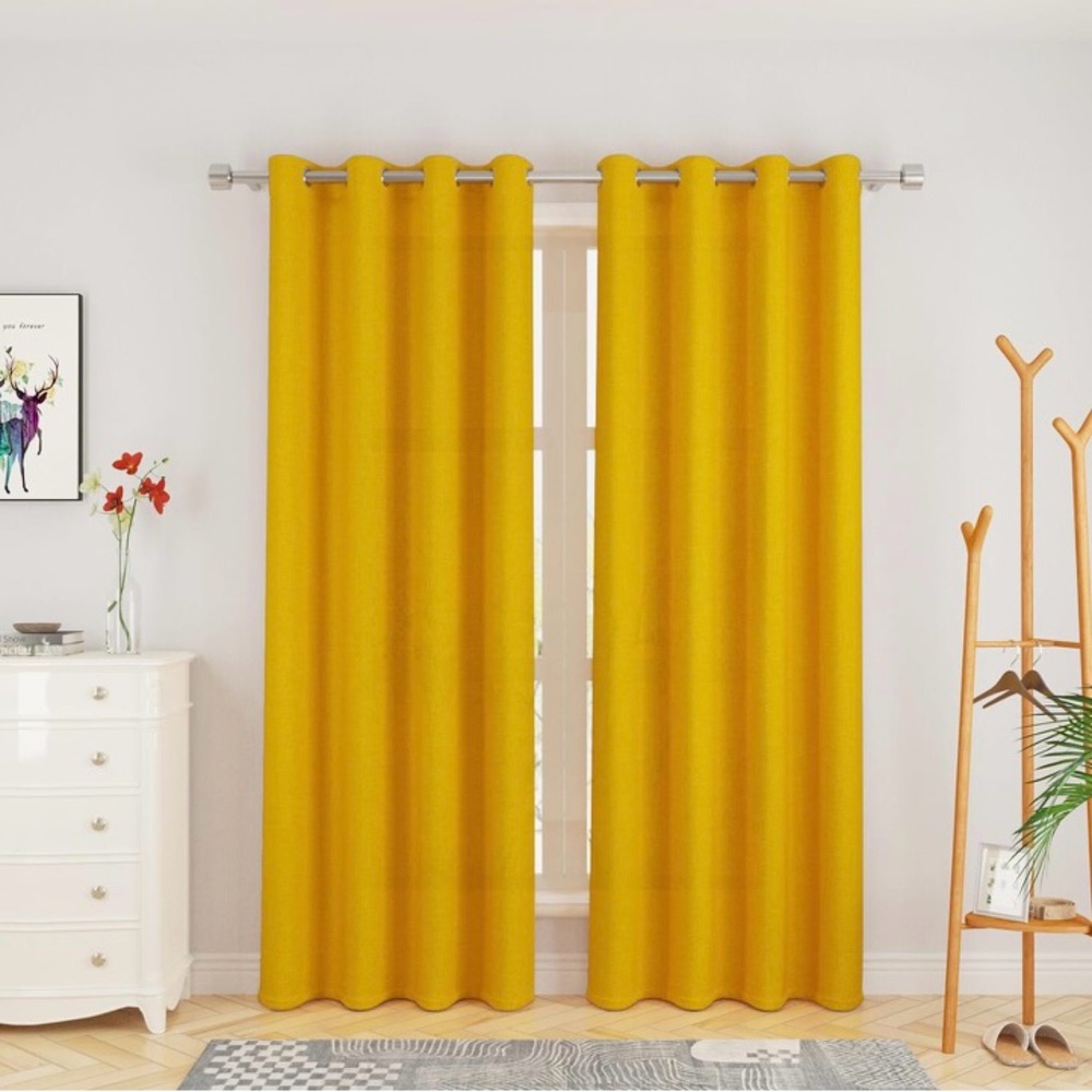 Mustard Yellow Curtain Panel -